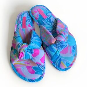 Lilly Pulitzer Pool Slippers Women's Sea Glass Rainforest Retreat S/M